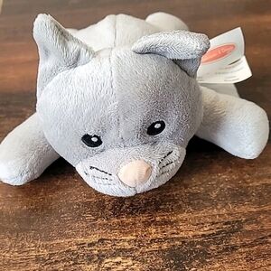 Melissa & Doug Gray Kitty Cat Plush Stuffed Animal Toy Grey White Bellyy 9"